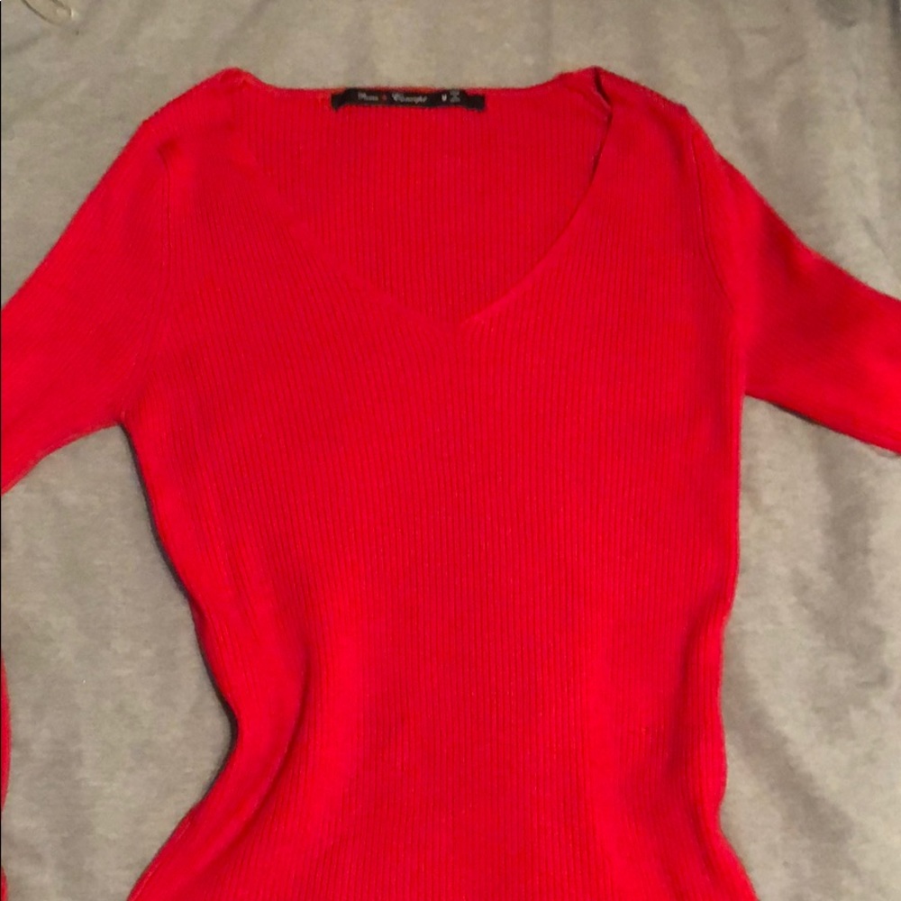 Red knit sweater